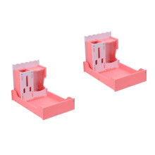 2Pcs 3 in 1 Hamster Feeder and Toilet Solid Pink Pet Toy