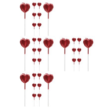 32Pcs Red Heart Cake Candles Birthday Party Supply Unique Design