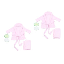 2Sets Fleece Baby Bathrobe Photo Prop Soft Infant Costume