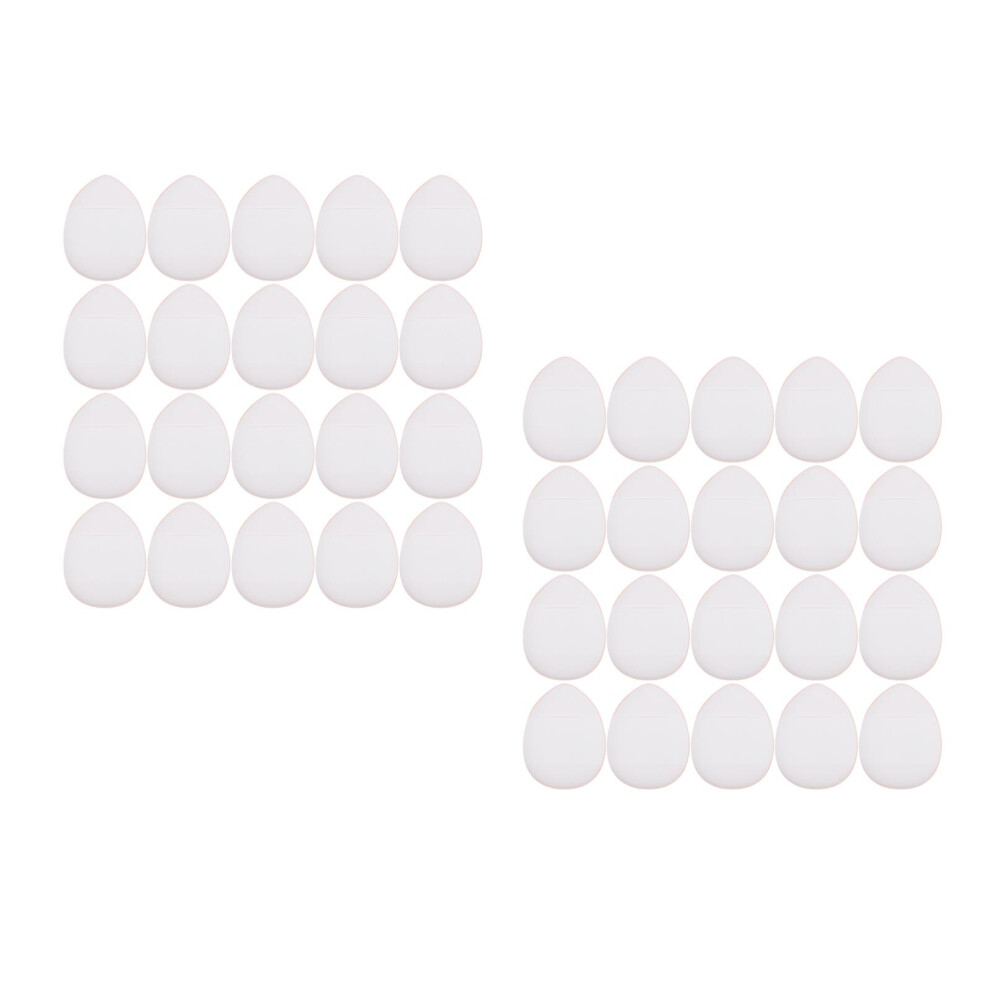 Villcase White 40Pcs Beauty Powder Puff Compact Size For Precise Face Makeup