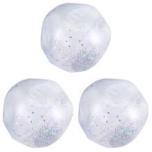 3Pcs Silver Sequin Inflatable Toy Balls Kids Beach Balls for Pool Fun