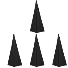 4Pcs Black Speaker Stand Covers Elastic Polyester Sleeve for Banquets