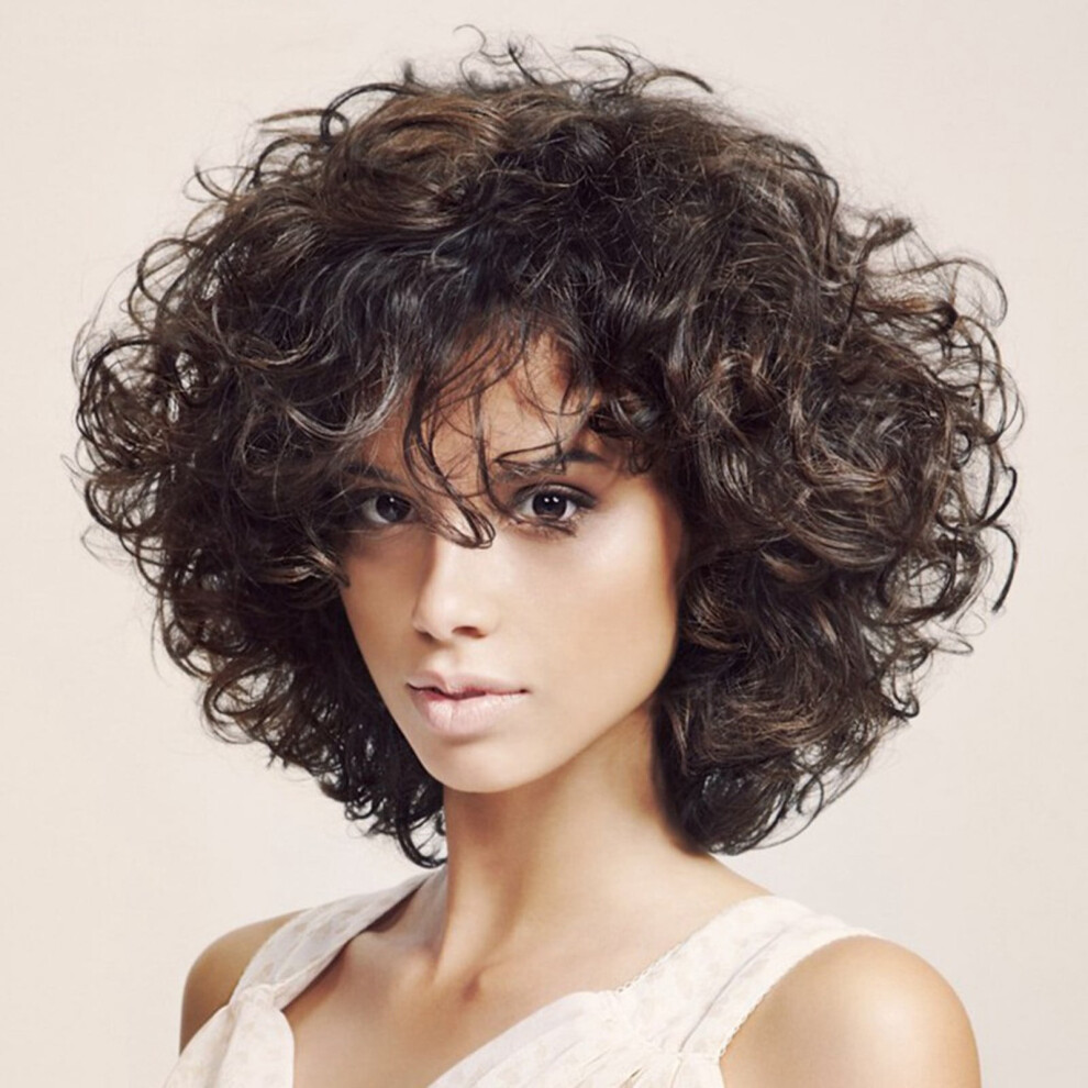 Short Wavy Wigs Human Hair for Black Women Natural Black Short Curly Wave Human Hair Bob Wigs Natural Looking