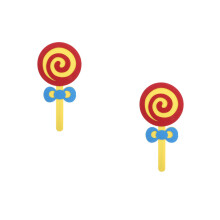 2Pcs Adorable Red Felt Lollipop Props for Baby Shower Photos