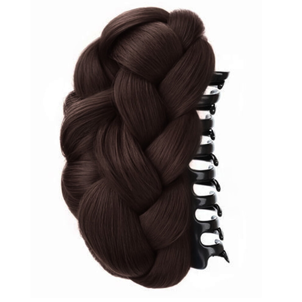 Unisex Realistic Twisted Braided Bun Hairpiece Clip For Women Updos Hair Holder With Secure Clip For Quick Hairstyle