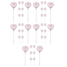 40Pcs Rose Gold Heart Birthday Cake Candles Unique Party Decoration