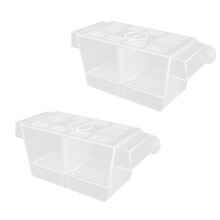 2Pieces Clear Fish Breeding Tanks With 2 Compartment Suction Cup Design For Fry Growth And Adult Fish Temporary Housing