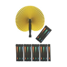 20 stuks opvouwbare accordeonventilatoren, lichtgewicht, draagbaar, opvouwbaar, hartvormig, zwart handvat