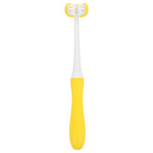 2Pcs Plastic Children Toothbrush Yellow U-Shape Oral Cleaning Tool
