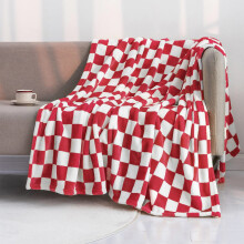 3 Pcs Checkered Flannel Blanket Warm Cozy Soft Plaid Throw for Couch Bed Sofa Cover Home Decor Living Room Black White Squares Pattern(100*70cm)