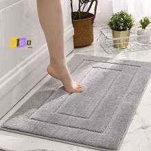 Tapis de bain gris antidérapants, tapis de bain en microfibre ultra-doux et absorbants, lavables en machine, 40 x 60 cm, pour sol/baignoire/douche