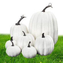 Citrouilles artificielles (7 pièces) - Décoration d'automne pour table de mariage, salon, cheminée, cuisine.