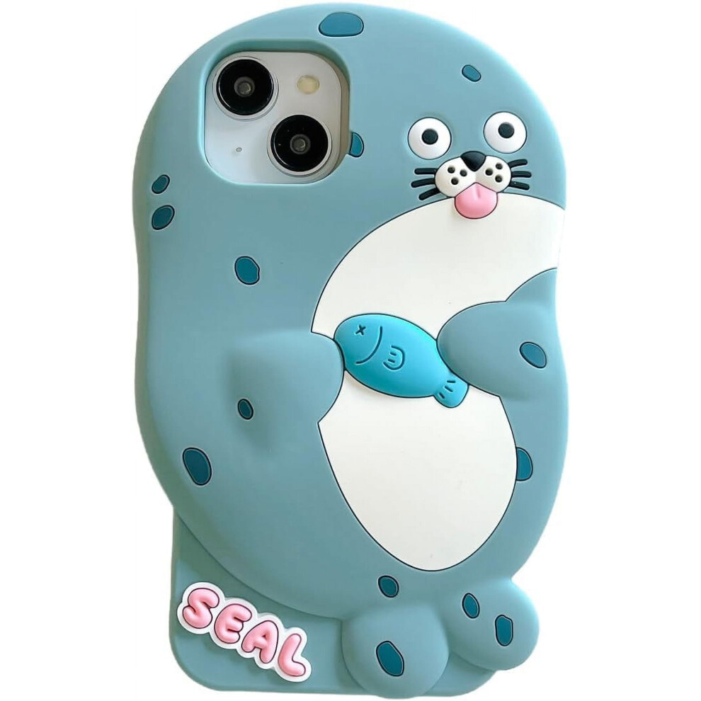 Cute 3D Seal Soft Silicone Case For Iphone 14 Pro (6.1", 2022) Â Kawaii Sea Dog Design, Shockproof, Compatible With Iphone 14 Pro Grey 9448990727919