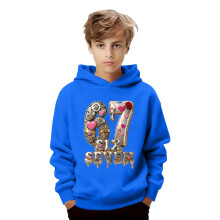 Boys Graphic Hooded Sweatshirt Casual Pullover with Pocket
