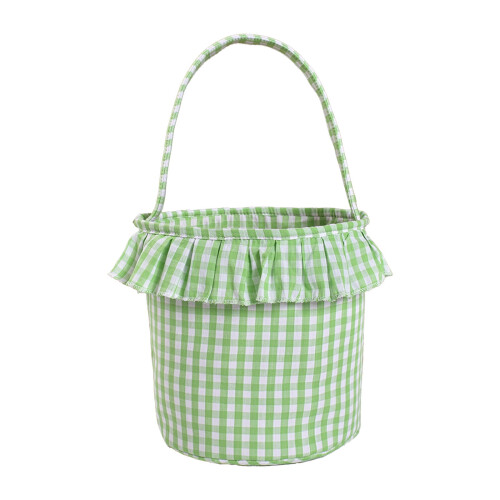 Paasmandje van geruit polyester, opbergmandje (1 stuk)