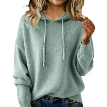 Damen-Langarmpullover mit Kapuze für Herbst und Winter