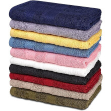 Serviettes classiques pour les mains (lot de 10, 16 x 28), en coton filé à l'anneau, légères et absorbantes, idéales pour sécher les mains dans