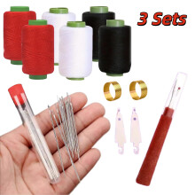 37PCS Sewing Tool Set with Needles & Thread, Portable Hand Repair Kit for Beginners & DIY Lovers (3 Sets), Compatible with All Hand Sewing Needs