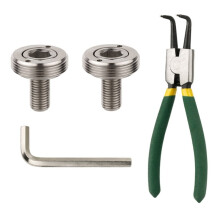 2pcs Bike Crank Bolt Bottom Bracket BB Axle Screws Titanium Alloy Hexagon Crank Arm Fixing Bolt with Pliers and Wrench