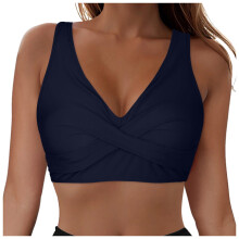 Top de bikini con aros para mujer solamente - Top de traje de baño push-up para busto grande Tops de traje de baño 2025 Tops de baño con soporte