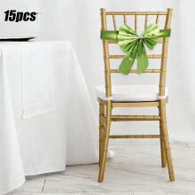 Lot de 15 housses de chaise sans attaches, 30 x 25 cm, en plastique vert, avec coins arrondis, idéales pour les mariages, les hôtels et les