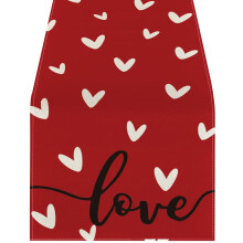 Valentijnsdag tafelvlaggetje met hartjespatroon, linnen placemat, warmte-isolerend, feestelijke tafeldecoratie voor eettafel, keuken en huis.