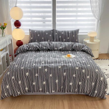 4-delige beddengoedset, watergewassen polyester, dubbelzijdig modern design, kleurecht en gemakkelijk te onderhouden, 180x220cm