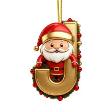 Pendentif alphabet sapin de Noël en acrylique 3,15 po – Ornement de Noël personnalisé, décoration de Noël pour la maison/le bureau, compatible