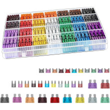 Kit de 120 mini-fusibles à lames avec extracteur (2A–35A), multicolore, compatible avec la plupart des voitures