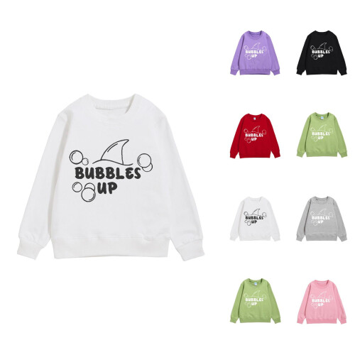 Kids Letter Print Warm Long Sleeve Sweatershirt