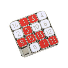 Number Sliding Puzzle Metal Number Slide Brain Teaser Zinc Alloy Material Educational Game for Teens and Adults Travel