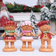 Statuette en résine de bonhomme en pain d'épice - Décoration de Noël