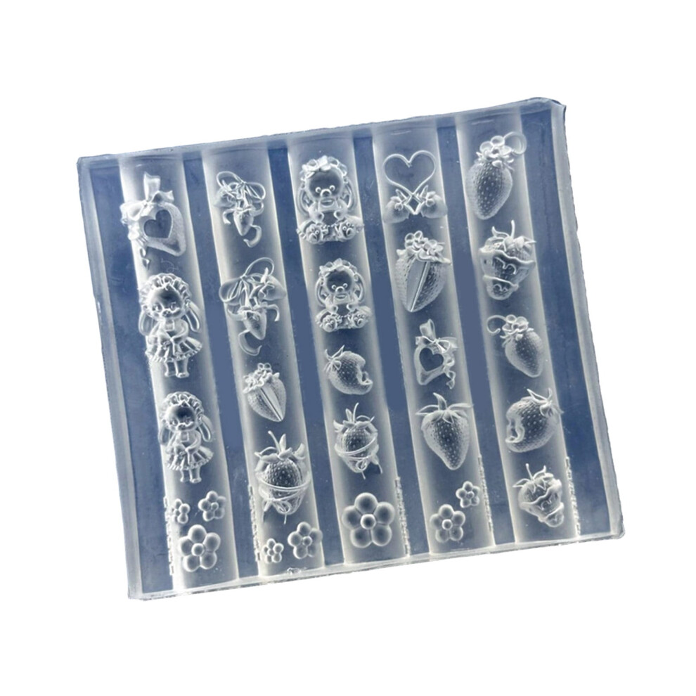 Embossing Mold Nails Template Clear Flexible Silicone with