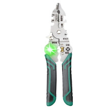 QenASHaing 8.5" Steel Wire Stripper with Stripping, Cutting & Crimping; Ergonomic Safety Lock – Compatible with Home Repair