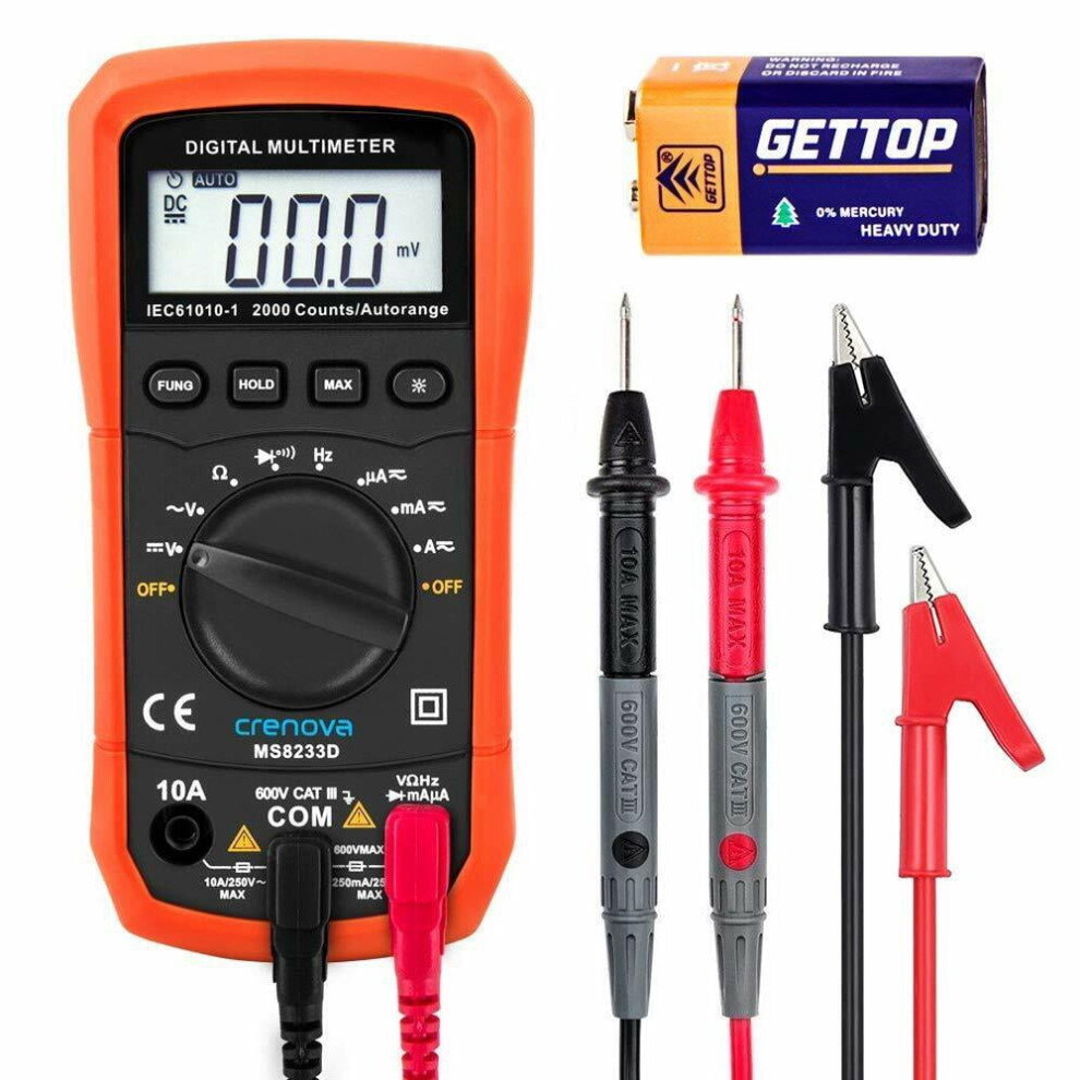 Pro Digital Multimeter Volt Meter Tester Electric Ohm Ac Dc Rms Auto Range 9555307667926