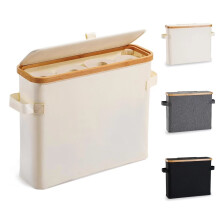 Fabric Bathroom Tissue Basket | Open-Top, Space-Saving Organizer for TP & Bath Accessories | 45x15.5x36cm | 1 Pack