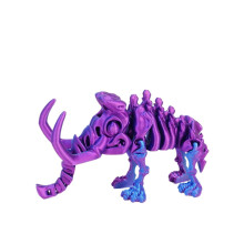 Figurine imprimée en 3D de 11,5 cm représentant un mammouth élastique articulé, avec simulation d'articulations contractées et modèle intégré