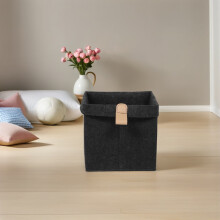 Set of 6 Felt Basket for Toys Dark Grey Storage Cubes for Parents Organization