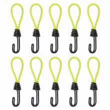 10Pcs Tent Elastic Rope Stretch Strap Set for Tarpaulins, Camping Cover Bungee Cords with Hooks, Metal Shock Cord Hook