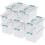 14 Quart Stackable Storage Bin with Latching Lid, Plastic Container Box to Organize Office, Crafts, Clear Base and White Lid, 8-Pack 1