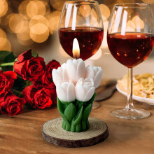 Bougie parfumée à la tulipe, cire, parfum apaisant, cadeau idéal pour la décoration intérieure et les occasions spéciales, embellit votre maison