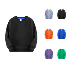 Páistí Buachaillí Cailíní Leanbh Pullover Tiubh Líneáilte Geansaí Muineál Crewn Cóta Barr Ildaite Soladach do Leanaí