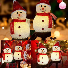 Guirlande lumineuse solaire bonhomme de neige WQNZMADO, décoration de Noël à LED, lampe à piquer pour jardin extérieur, jaune