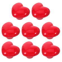 Pomelli per cassetti a forma di cuore in ceramica rossa per comò e armadi, con finitura smaltata liscia e facile installazione.