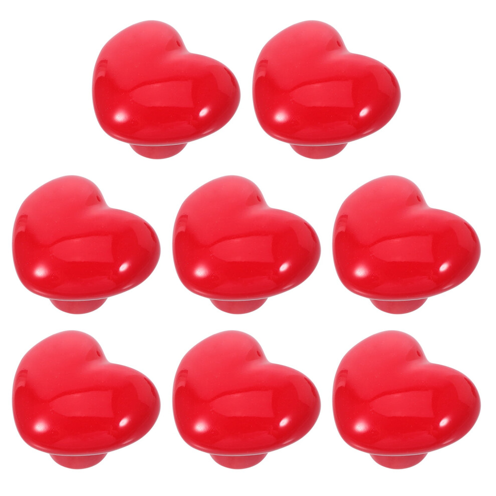 Red Ceramic Heart Drawer Knobs 2-Pack