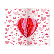 Popup Valentines Day Greeting Card with Envelope for Birthday Party Invitations