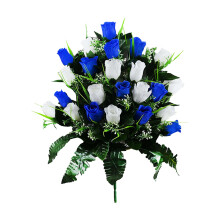 Bouquet de roses artificielles Xoxingysm pour la décoration de cimetières et de mémoriaux – Convient à une utilisation extérieure