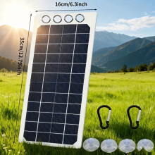 1pc Portable Solar Panel 5V USB, 2 Ports 2.5A, Lightweight for Camping/Home Backup, Compatible with Mobile Phone & Power Bank