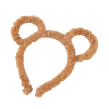 Räumungsverkauf! Dickes Plüsch-Haarband für Damen, Winter, rund, mit Bärenohren, lila.