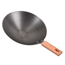 Iron Wok Cooking Pan Grey Heat-Resistant 1 Set